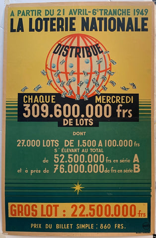 Link to  Loterie Nationale: "Global Money"France, 1949  Product