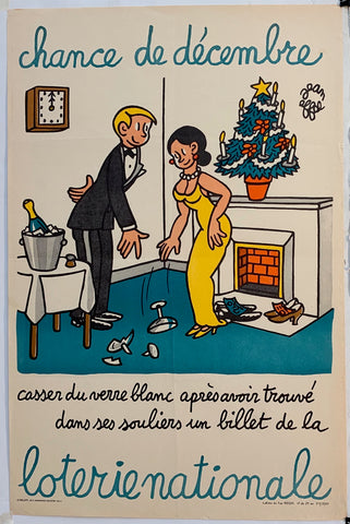 Link to  Loterie Nationale: "casser du verre blanc après avoir trouvé dans ses souliers un billet de la loterie nationale"France, C. 1955  Product