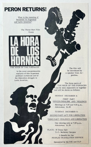Link to  La Hora de Los Hornos PosterUSA, 1968  Product