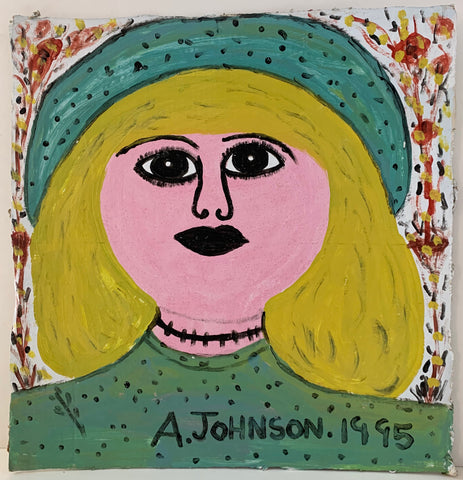 Woman Wearing Blue Hat Anderson Johnson Painting
