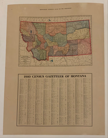 Link to  Minneapolis Journal's Atlas of "The Northwest": MontanaUSA, c. 1910  Product