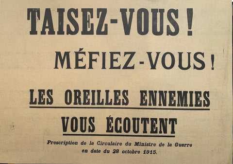 Link to  Mefiez-Vous! Les Oreilles Ennemies Vous EcoutentFrance, C. 1914  Product