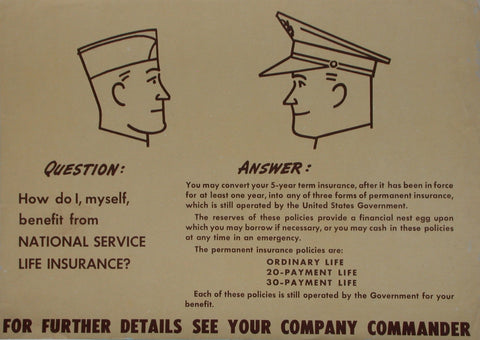 Link to  WW2 Insurance Question: "How Do I-"USA, C.1939  Product