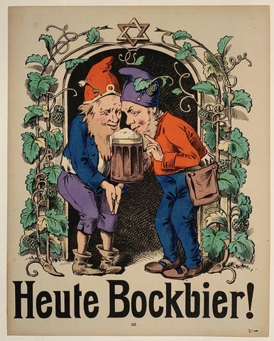 Link to  Heute Bockbier ! Two elfs drinking one beer poster ✓1880  Product