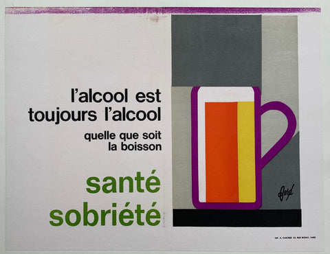 Link to  l'alcool est toujours l'alcool quelle que soit la boisson santé sobriété "Beer"France,  C. 1952  Product