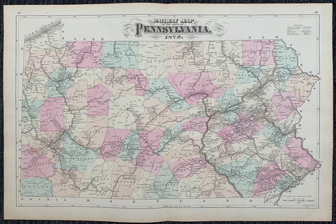 Link to  Railway Map of the State of PennsylvaniaU.S.A. C. 1872  Product