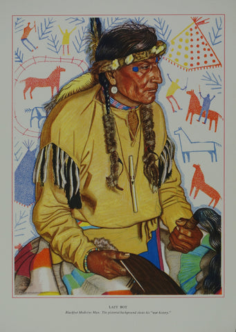 Link to  Portrait of Blackfeet Indian - Lazy BoyWinold Reiss  Product