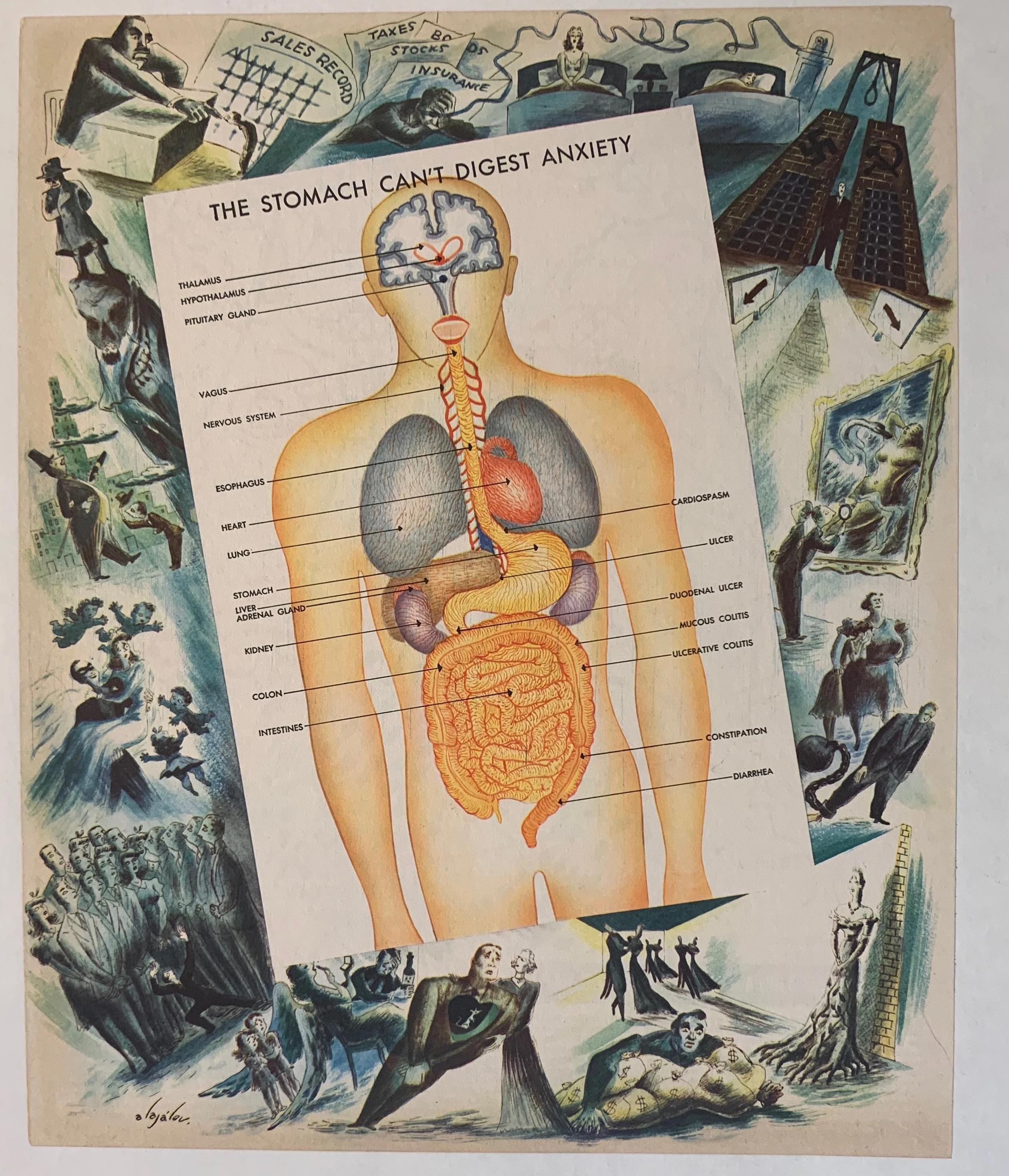 The Stomach can't digest anxiety - Poster Museum