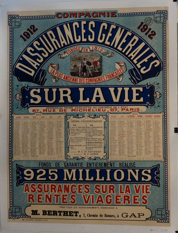 Link to  D'Assurances Generales Sur La VieFrench, C. 1912  Product