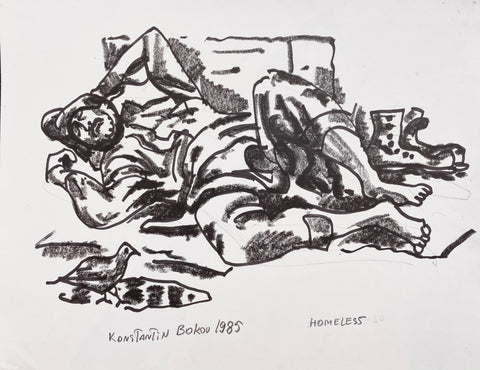 Link to  Homeless Konstantin Bokov Charcoal DrawingU.S.A, 1985  Product