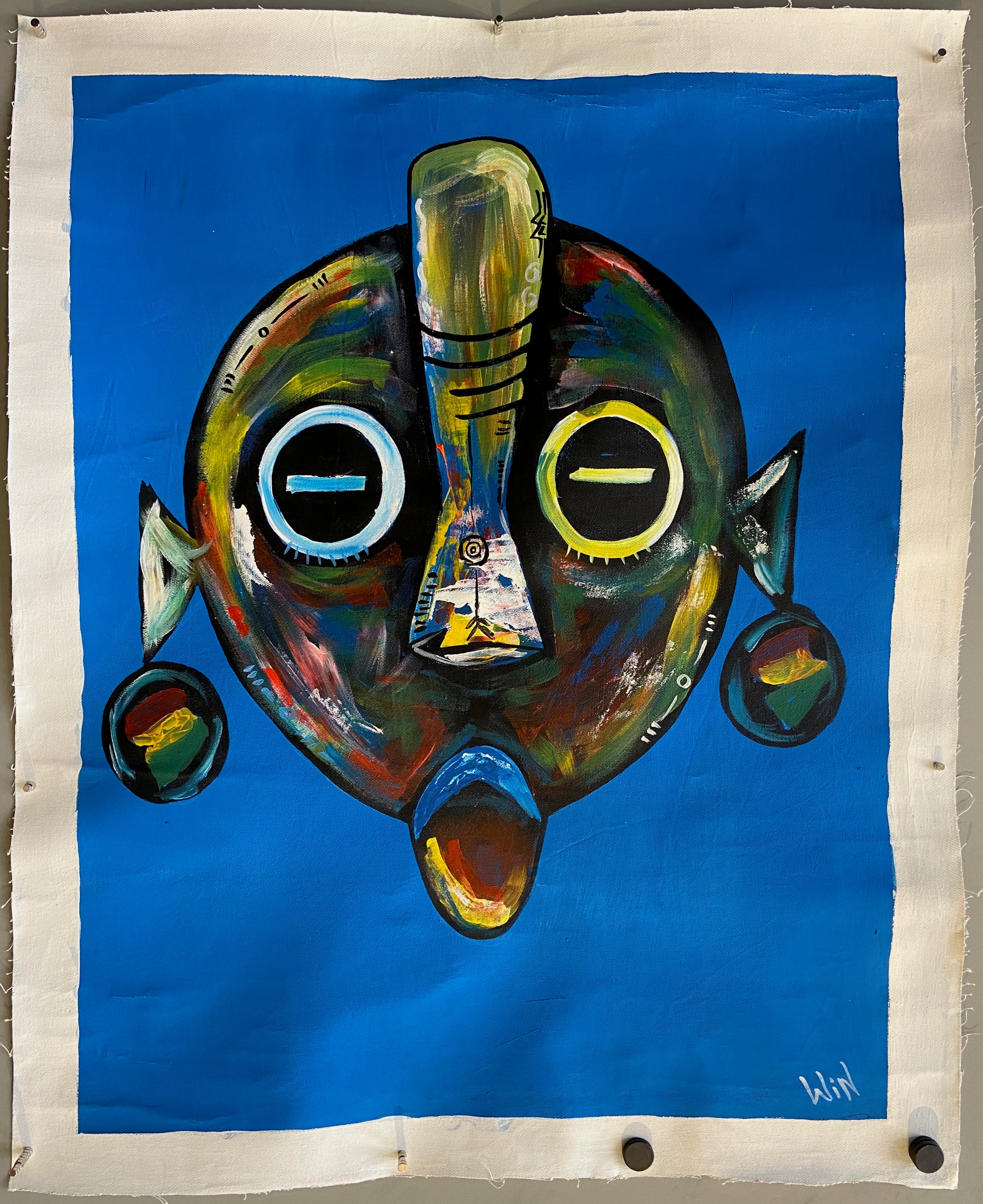 painting of a Ghanaian mask
