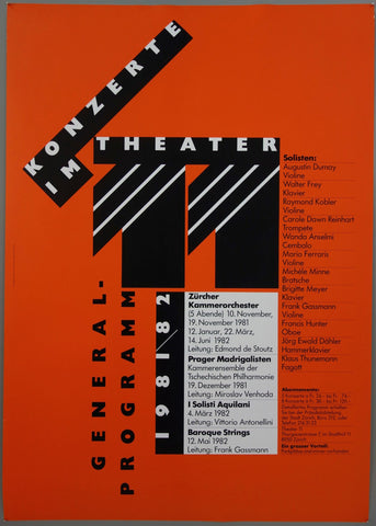 Link to  Konzerte Im Theater General Programm 1981/82Switzerland, 1981  Product