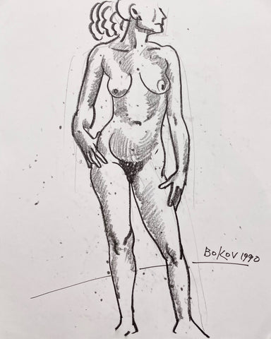 Link to  Standing Female Nude Konstantin Bokov Charcoal DrawingU.S.A, 1990  Product