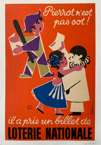 Link to  Pierrot Loterie Nationale PosterFrance, 1957  Product