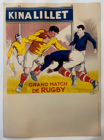 Link to  Kina Lillet Grand Match de Rugby PosterFrance, c. 1930  Product