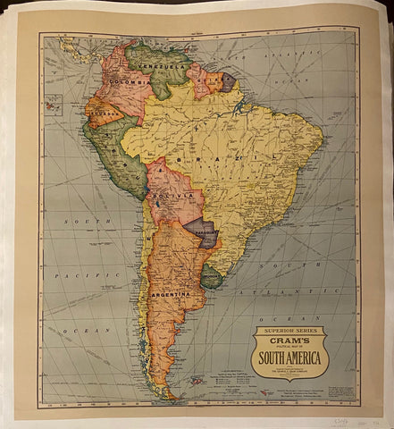 Link to  Cram's Map of South America Vintage PosterAmerican Poster, c. 1930  Product