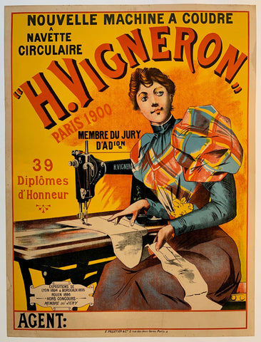 Link to  Nouvelle Machine a Coudre a Navette Circulaire "H. Vigneron" Paris 1900France, 1900  Product