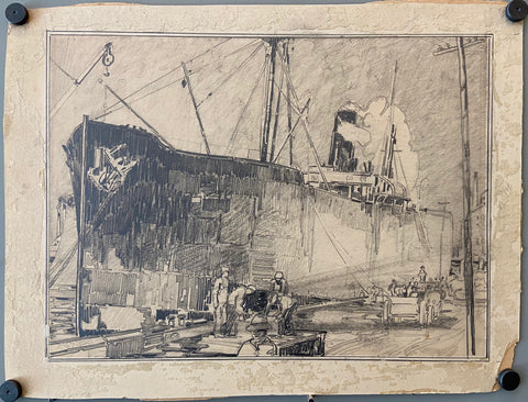 Link to  Ship at Port PrintEngland, c. 1914  Product
