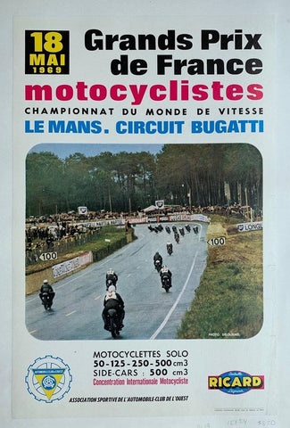 Link to  Grands Prix de France mootocyclistes -- Championnat du Monde de Vitesse -- Le Mans. Circuit Bugatti1969  Product