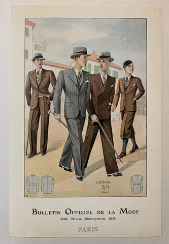 Link to  Four Parisian Men Fashion PosterFrance, 1930.  Product