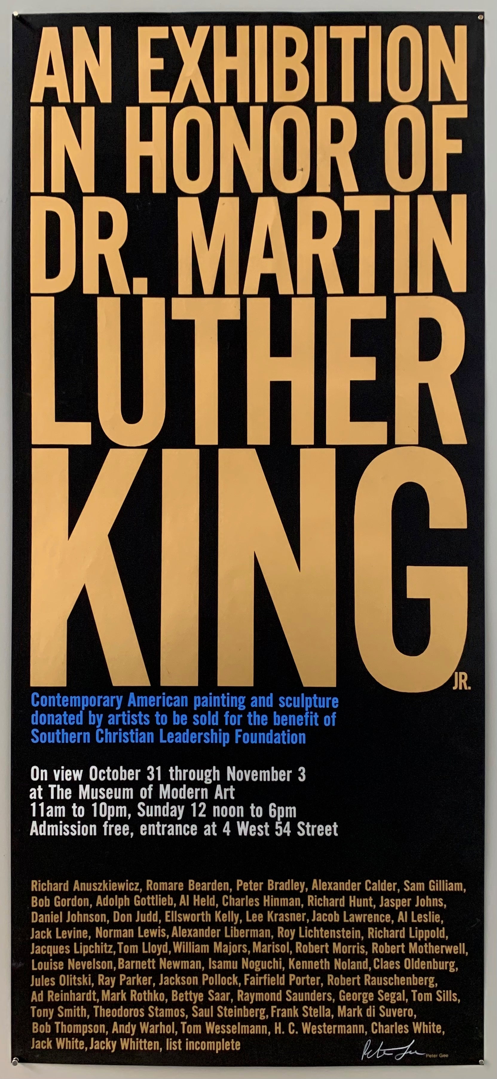 Poster for a MoMa exhibit in honor of Martin Luther King Jr.