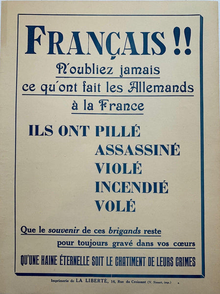 Francais !! N'oubliez jamais ce qu'ont fait les Allemands a la France ...