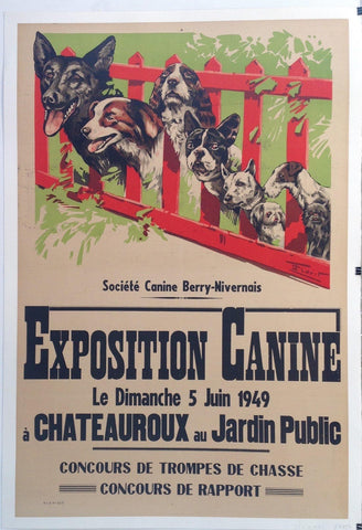Link to  Exposition Canine "Concours de Trompes De Chasse, Concours de Rapport"France, 1949  Product