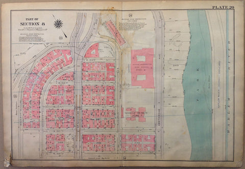 Link to  NYC  Bronx Map - Part of Section 8, George Washington High School, Park, Harlem RiverU.S.A c. 1921  Product