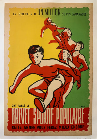 Link to  Brevet Sportif Populaire Poster ✓France, 1951.  Product