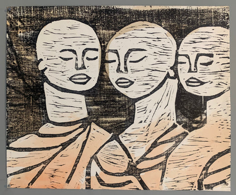 Link to  Three Monks Woodblock PrintBrazil, c. 1964  Product