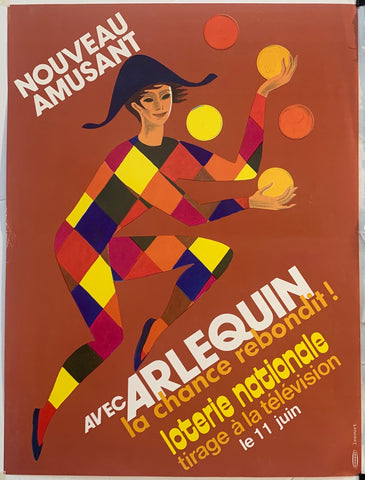 Link to  Arlequin Loterie Nationale - Juggling in OrangeFrance, C. 1955  Product