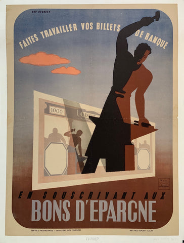 Link to  Faites Travailler Vos Billets de Banque - En Souscrivant Aux Bons D'ÉpargneFrance, C. 1940  Product