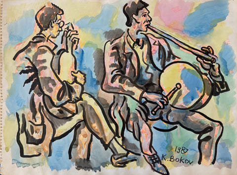 Link to  Two Musicians Konstantin Bokov PaintingU.S.A, 1987  Product