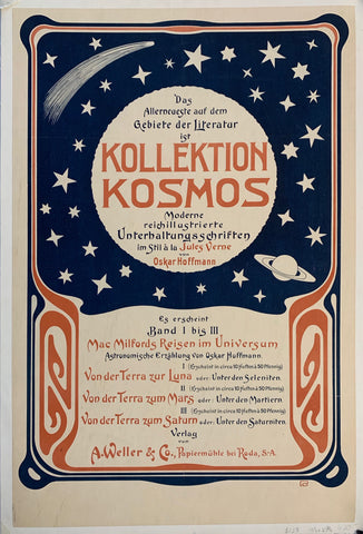 Link to  Das Allerneueste auf dem Gebiete der Literatur ist "Kollektion Kosmos" Moderne reichill ustreierte Unterhaltungsschriften im Stil a la Jules Verne com Oskar HoffmannGermany, C. 1910  Product