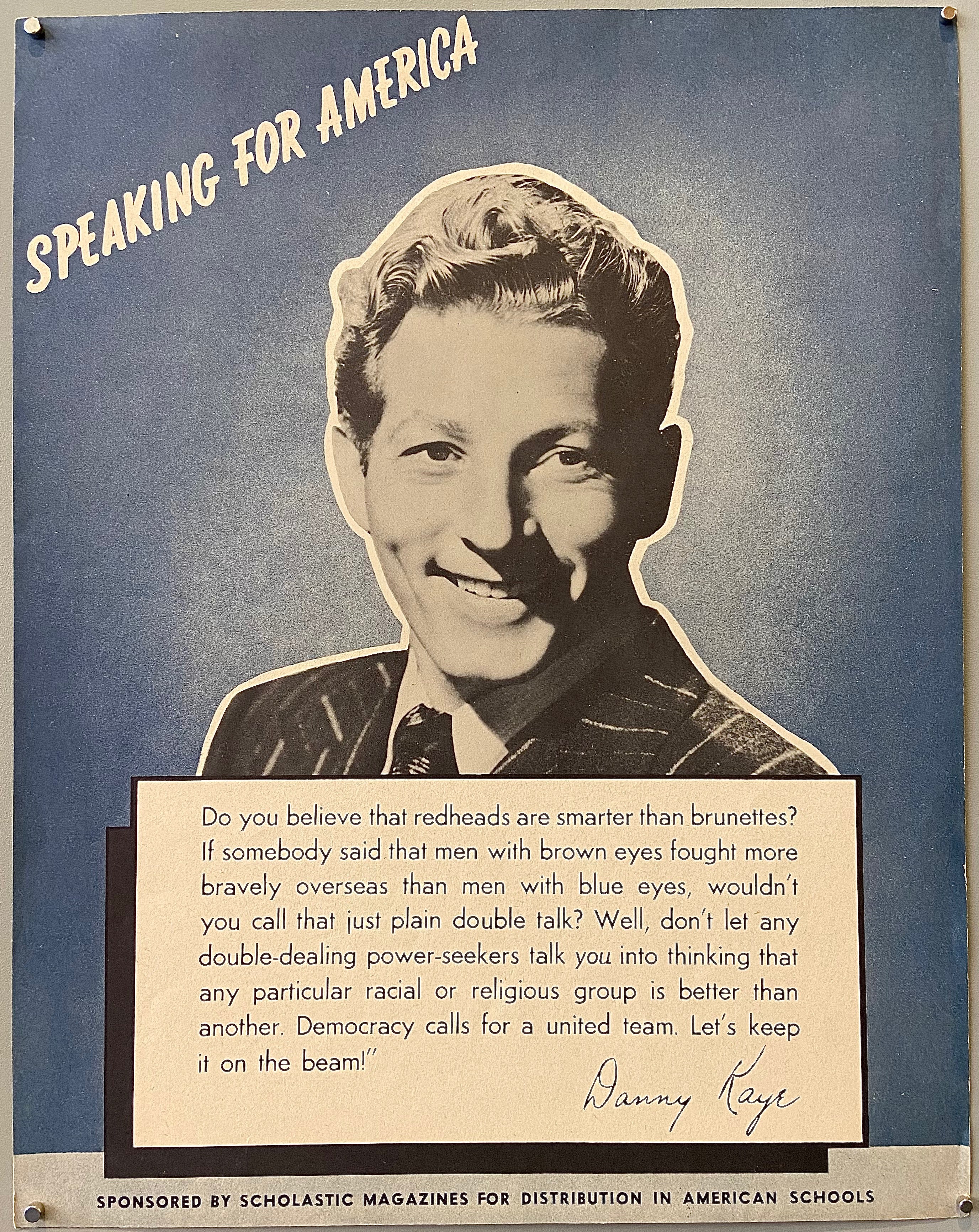 Danny Kaye Speaking for America Poster