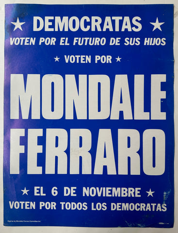 Link to  Spanish Mondale-Ferraro PosterUSA, 1984  Product