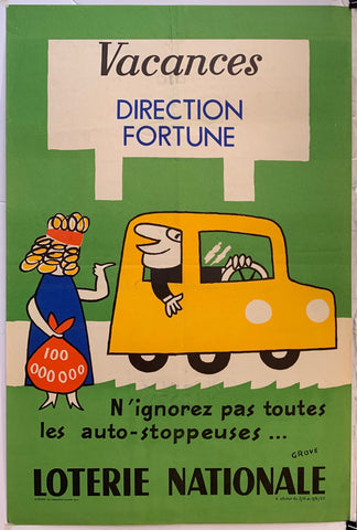 Link to  Loterie Nationale - Yellow CarFrance c. 1962  Product
