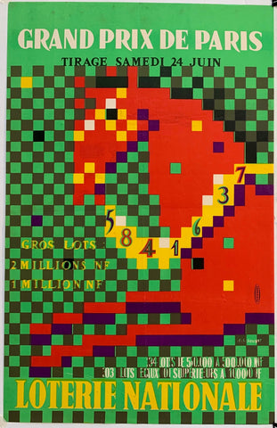 Link to  Loterie Nationale: "Pixelated Horse"France, C. 1955  Product