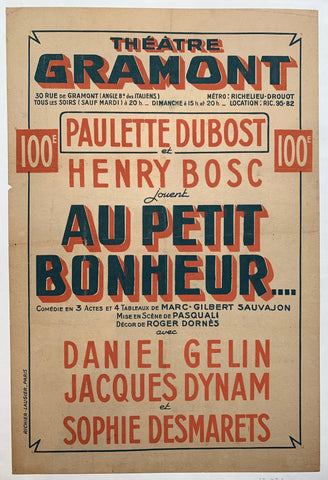 Link to  Theatre Gramont Au Petit Bonheur ✓France, C. 1900  Product