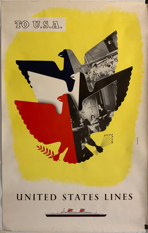 Link to  United States Lines PosterU.S.A, c. 1952  Product