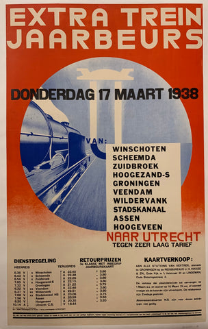 Link to  Extra Trein Jaarbeurs PosterNetherlands, 1938  Product