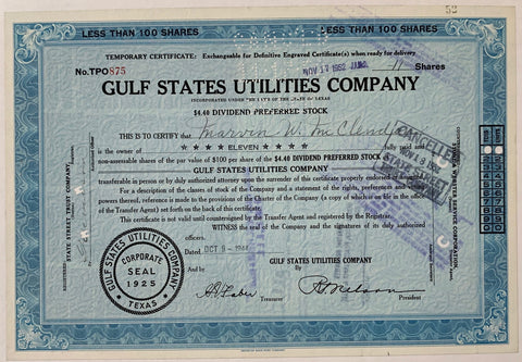 Link to  Gulf States Utilities Company (2)USA, 1944  Product