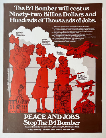 Link to  Peace and Jobs Stop the B-1 Bomber PosterUSA, 1986  Product