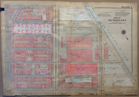 Link to  NYC Bronx Map - Part of Sections 6 and 7, Interborough Rapid Transit Car YardU.S.A c. 1921  Product