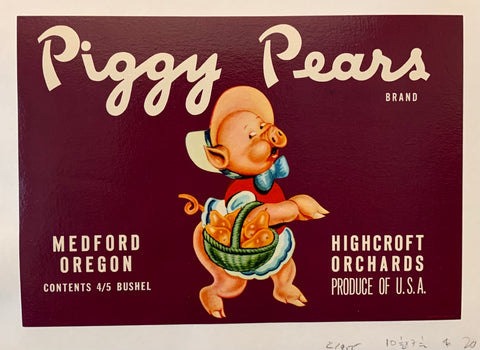 Link to  Piggy Pears Brand Crate LabelU.S.A., 1955  Product