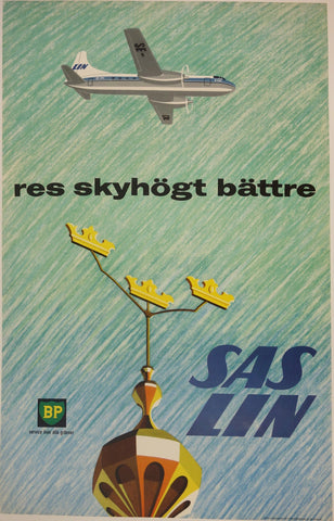 Link to  Res Skyhögt Bättre SAS LIN Travel Poster ✓Scandinavia, c. 1960  Product