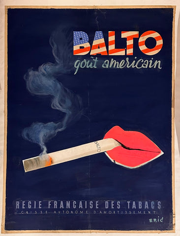 Link to  Balto Cigarettes Original ArtFrance, c. 1960  Product