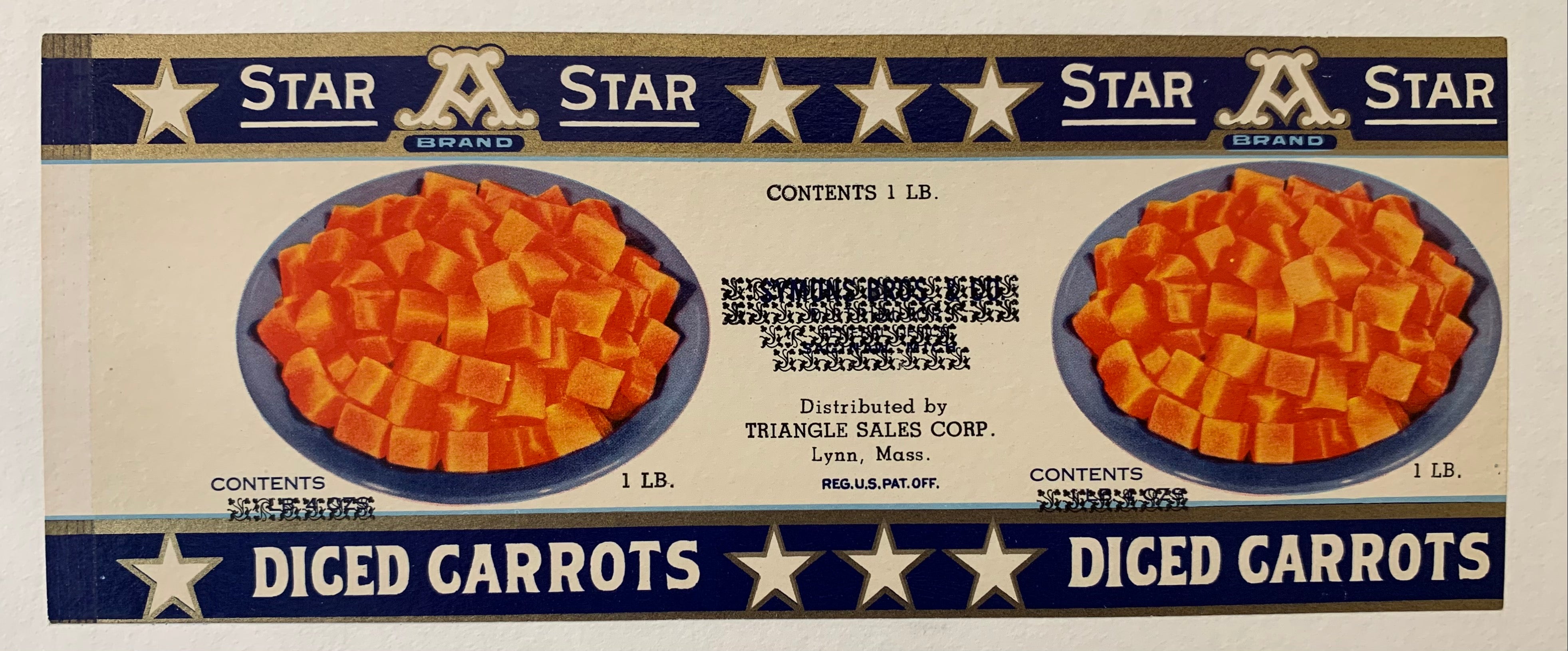 Star Brand Diced Carrot Label