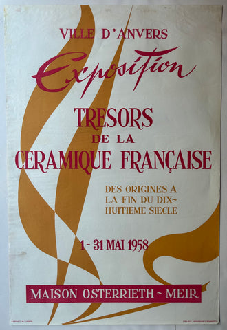 Link to  Exposition Trésors de la Céramique Française PosterBelgium, 1958  Product