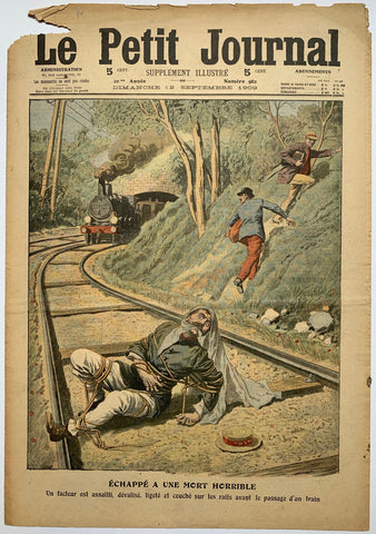 Link to  Le Petit Journal - "Echappe a une Mort Horrible"France, C. 1900  Product